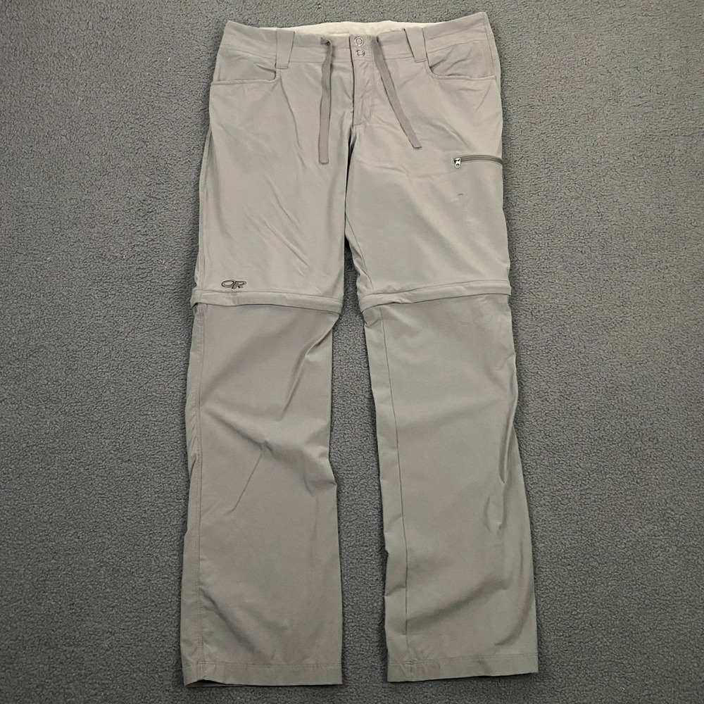 Outdoor Research Ferrosi Convertible Pants Womens 12 Gray Zip Off Hiking OR